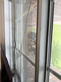 One of the broken windows