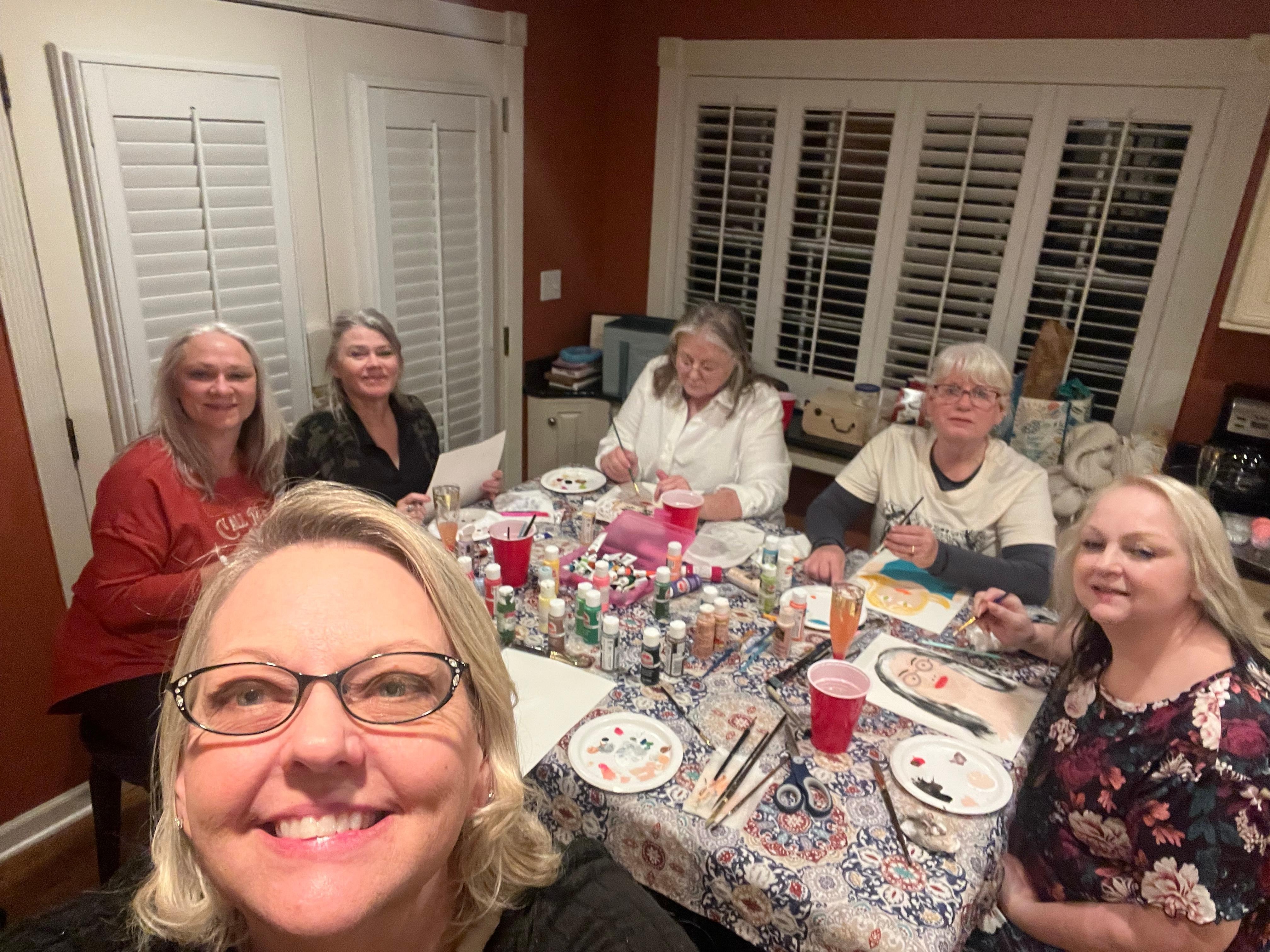 Paint and sip in the dining area. 