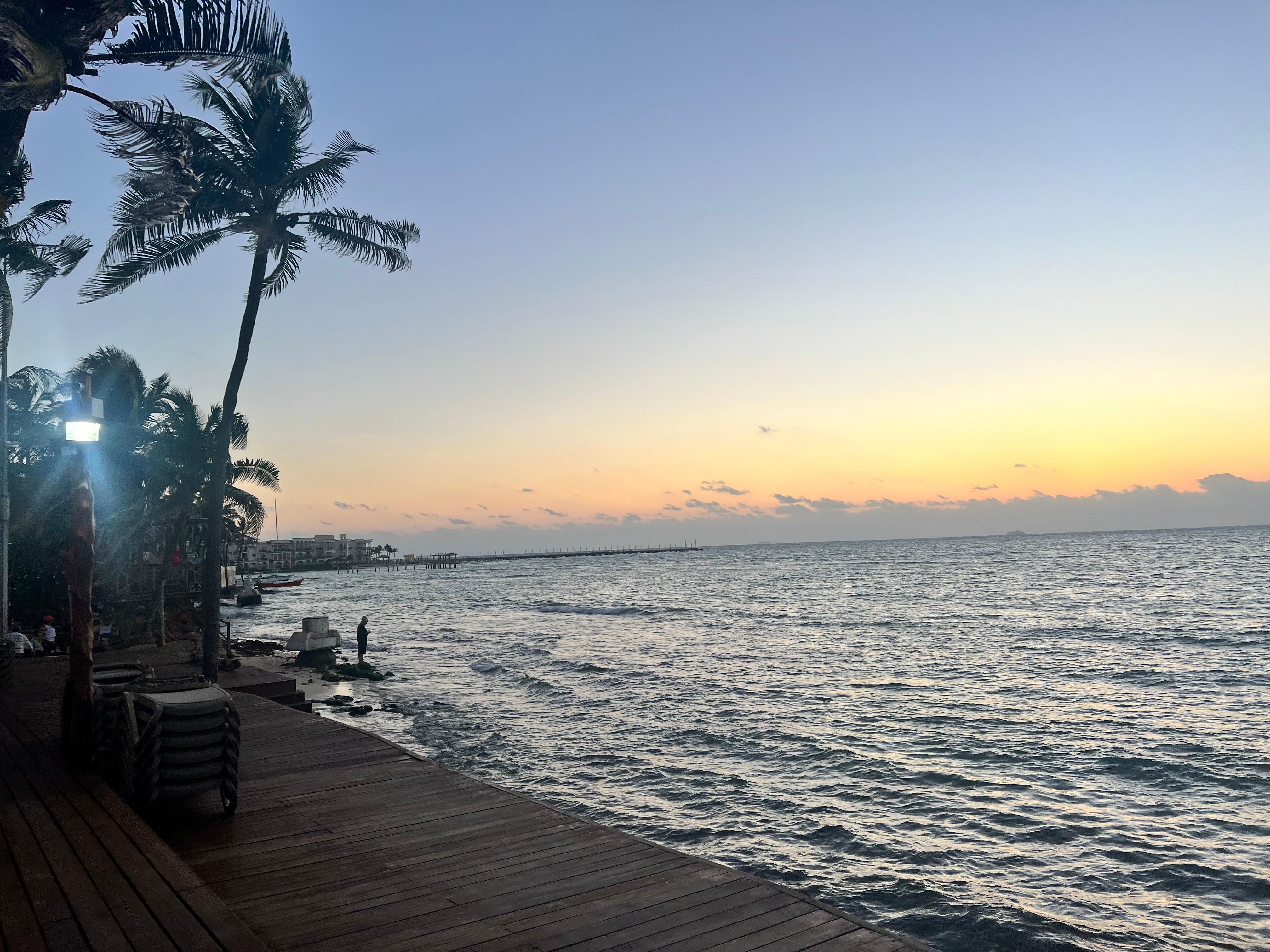 Sunrises are beautiful here! 
This pic was taken poolside at El Faro