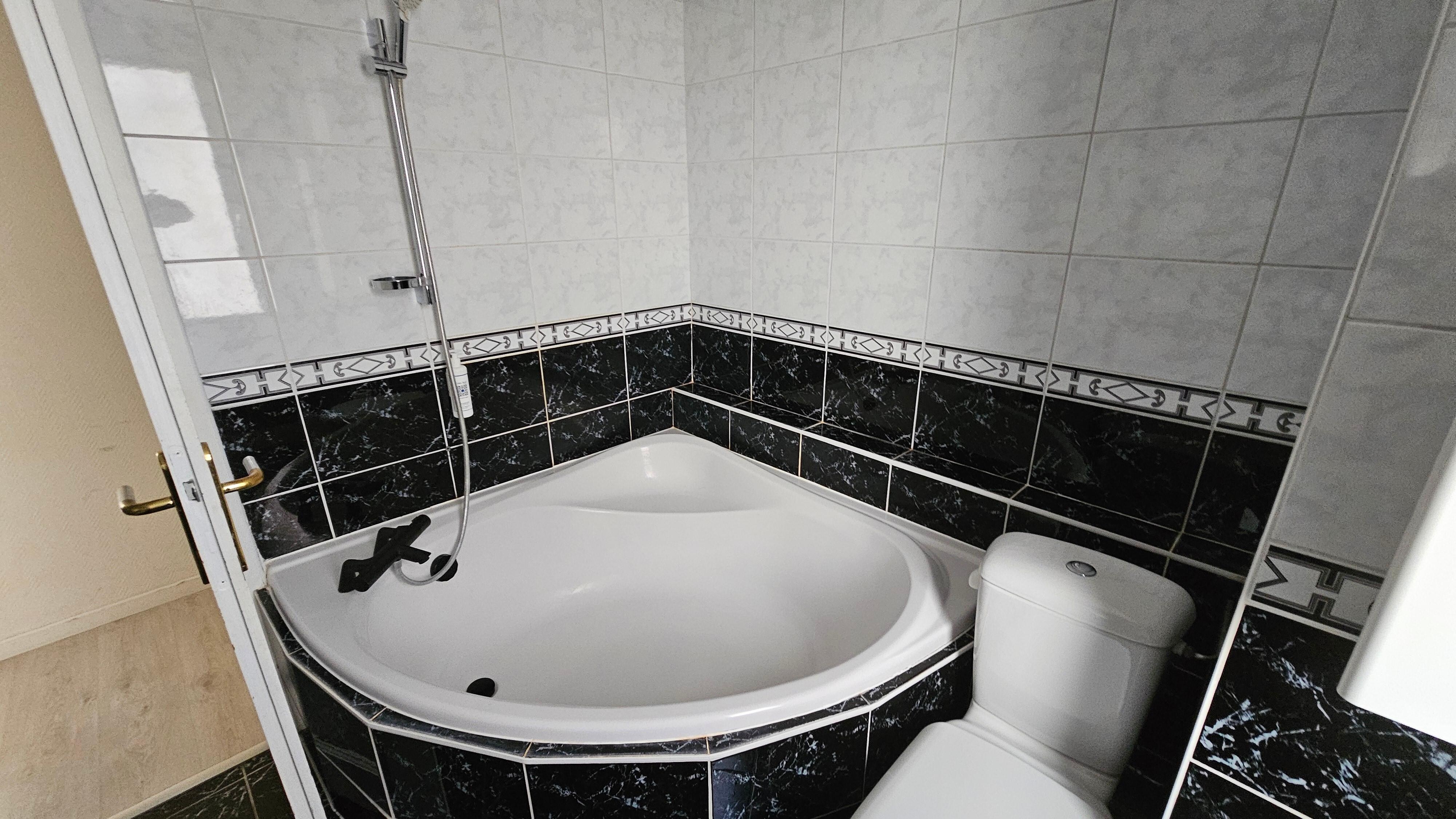 Tub and toilet
