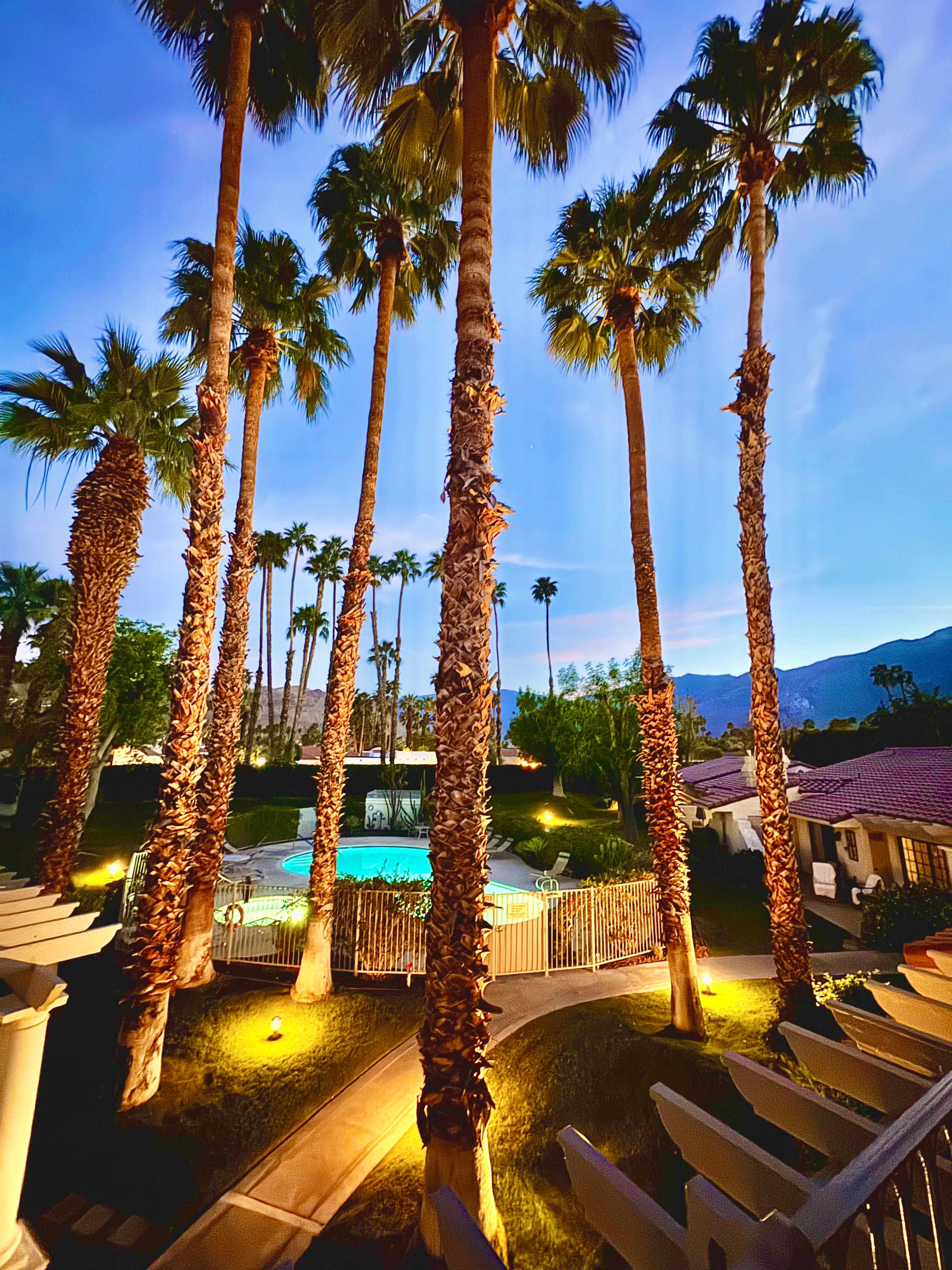 View onto the Pool from the main balcony 