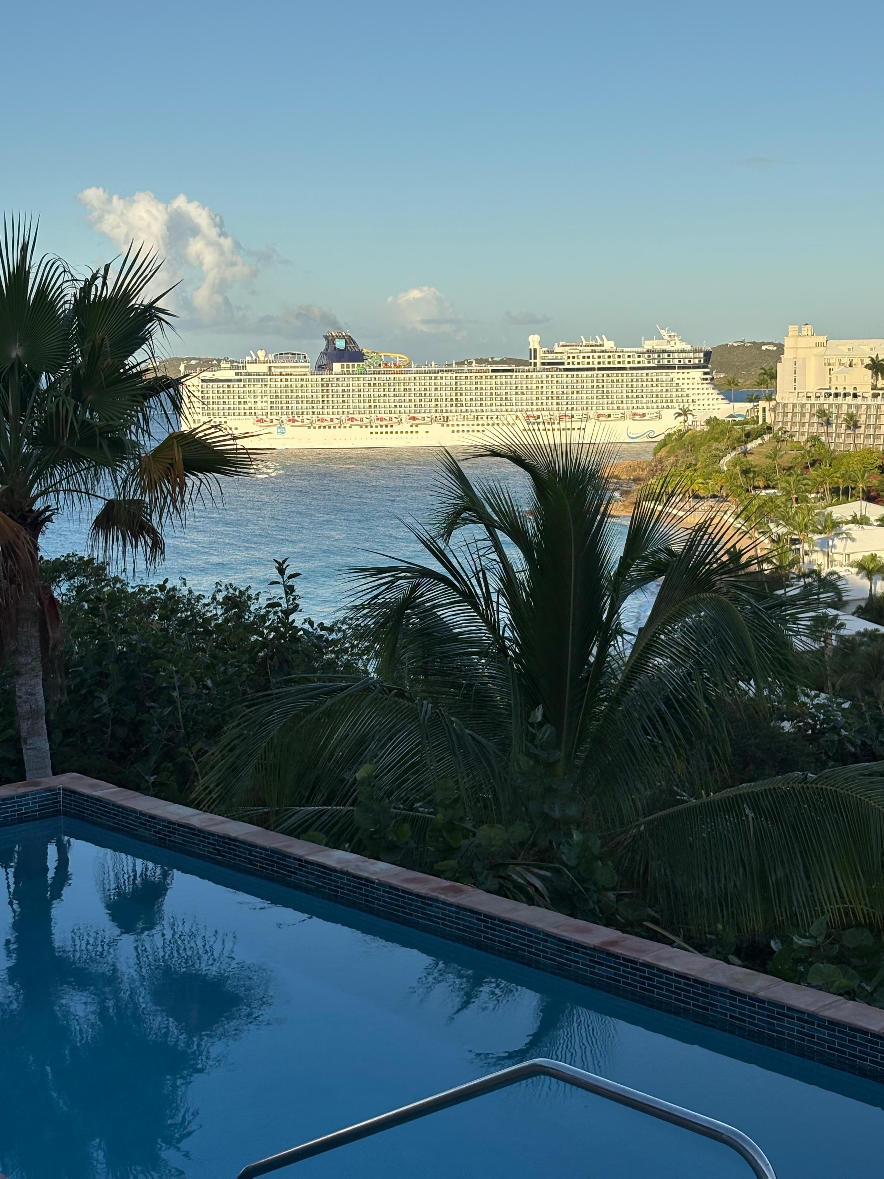 Loved seeing cruise ships arriving and leaving next bay