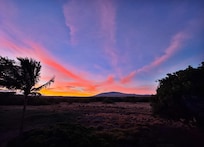 Sunrise over Mauna Kea through the living room window