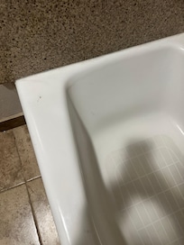 Pubic hair in the bath tub.