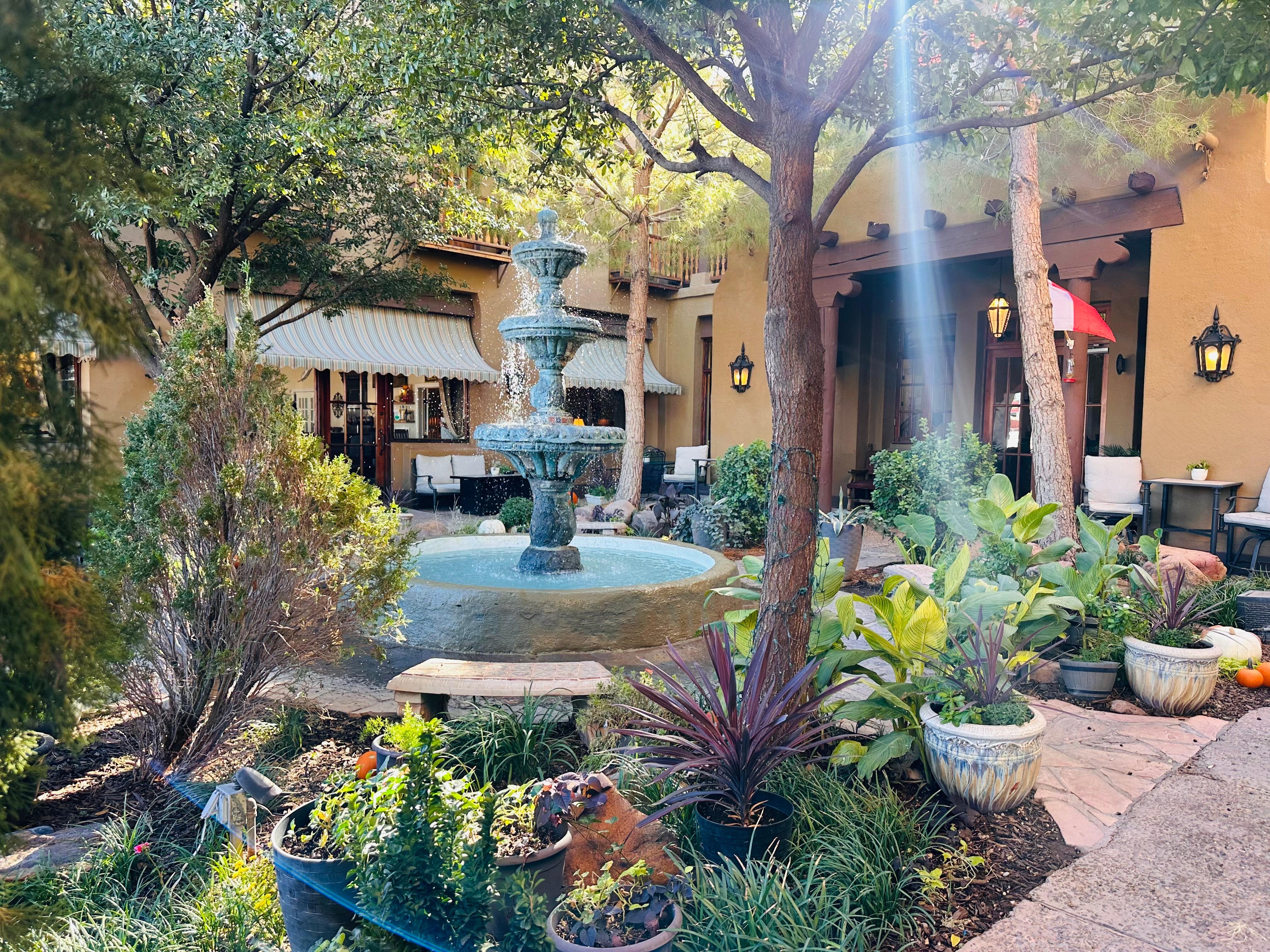 Beautiful courtyard entrance fountain 