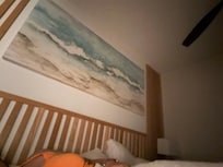 Love this painting and the fish and actually all of the art in the condo was gorg. Ill mention too the bed was perfectly cozy as were the pillows! Not too firm not too soft.