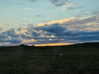 Sunset from the smaller cabin’s window.
