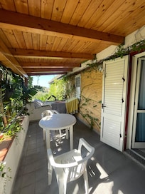 Balkon mit Gartenblick
