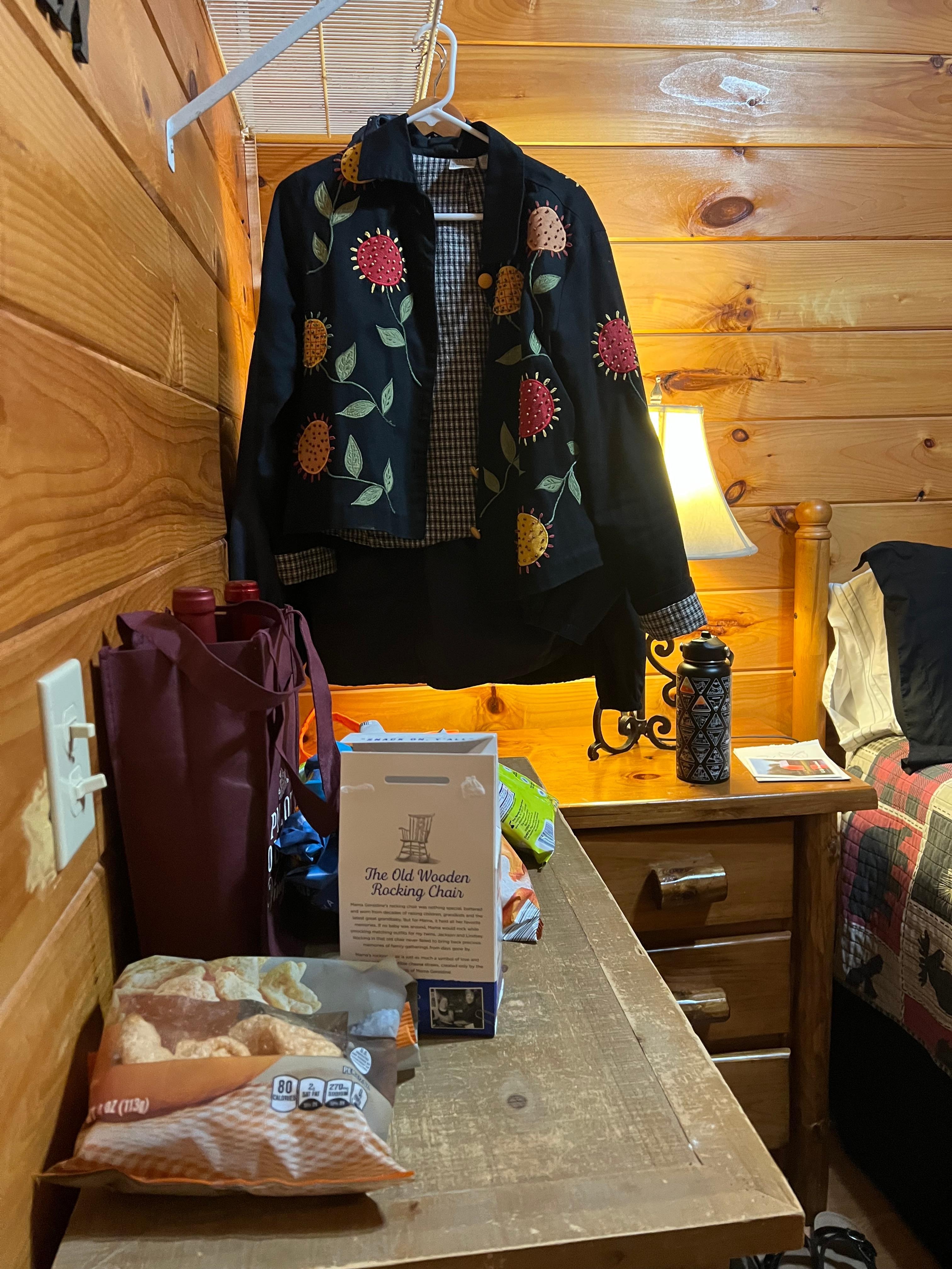 Bedroom
A rack to hang clothes-no closet
Groceries in bedroom-no room in kitchen