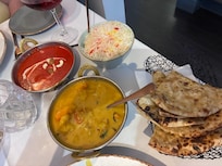 Dinner if you like Indian food they do a great job.