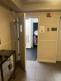 View waiting for elevator as guests may use service elevator due to main elevator issues