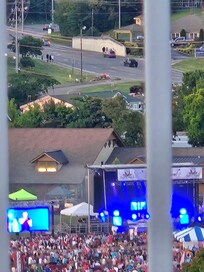 From Whispering Pines watching concert at Patriots Park