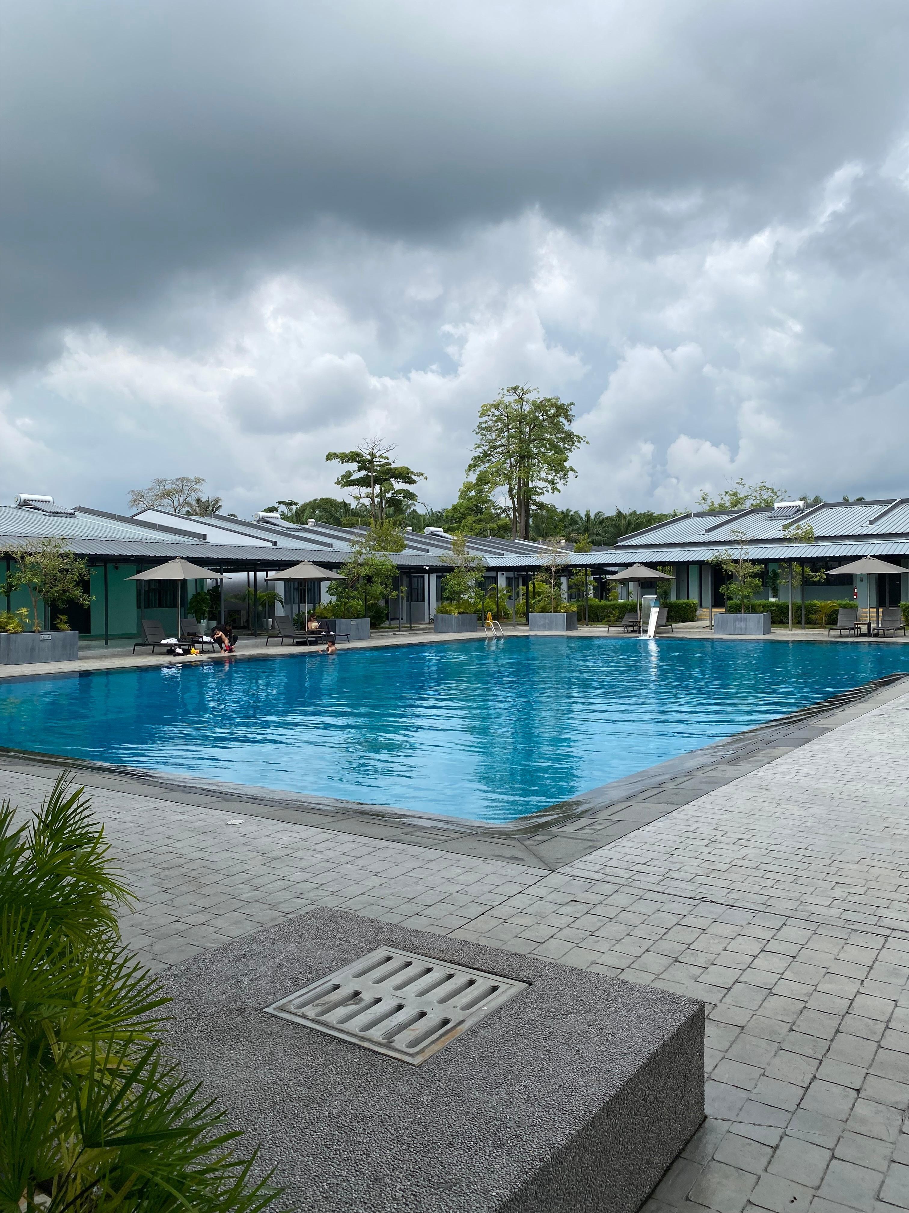 Part of outdoor pool area