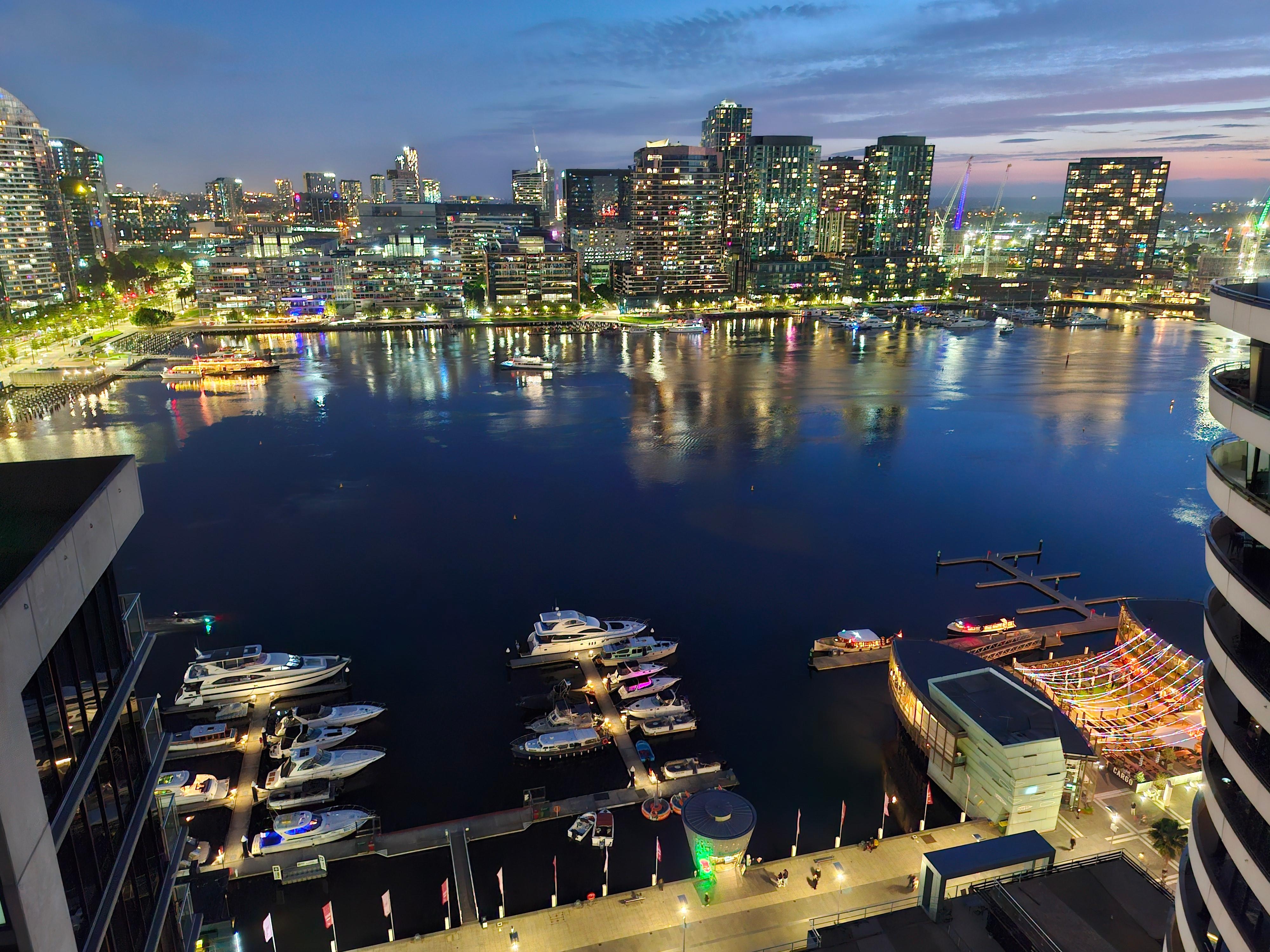 Night time view from balcony