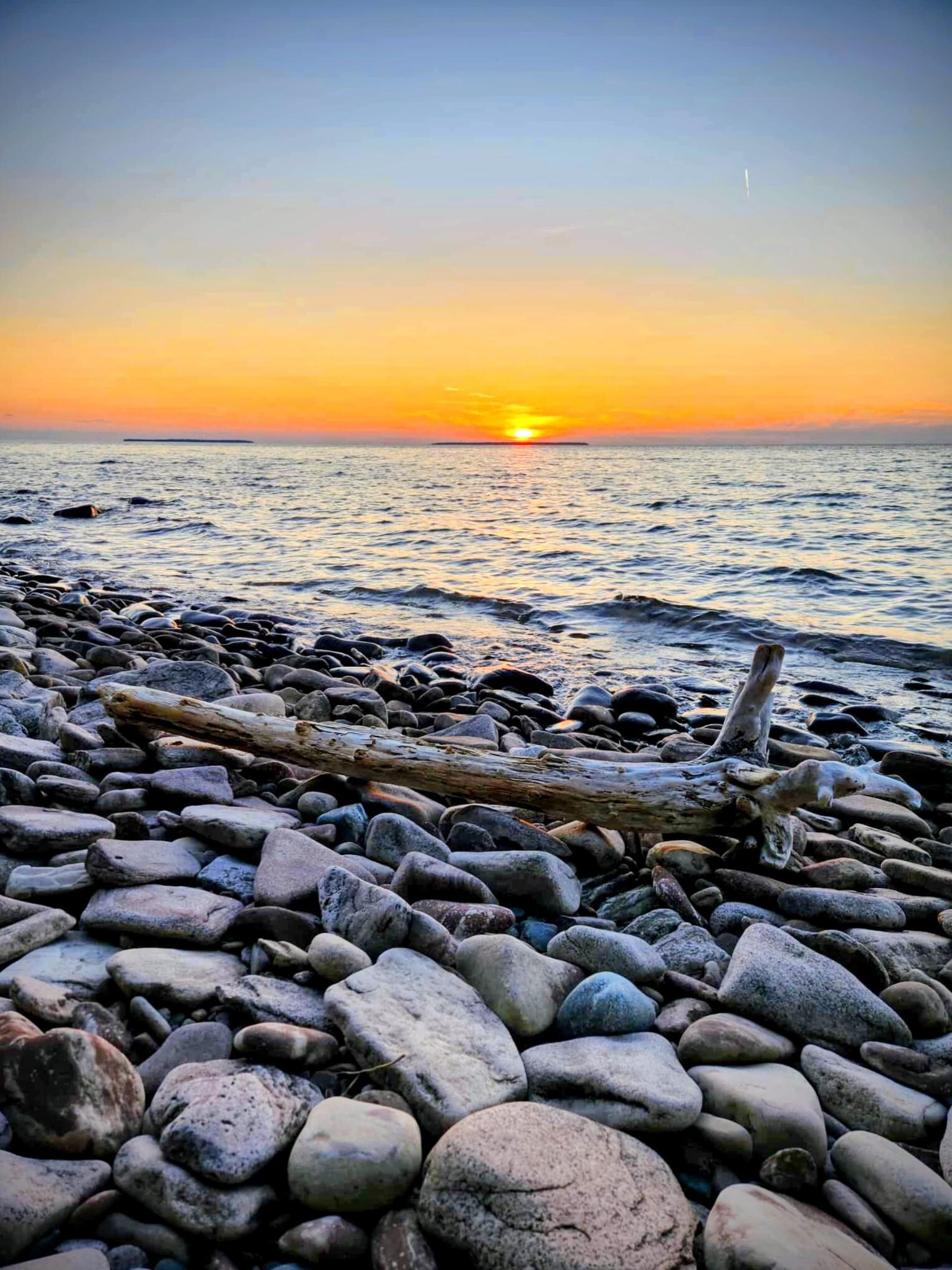 Gorgeous sunsets, rocky shoreline