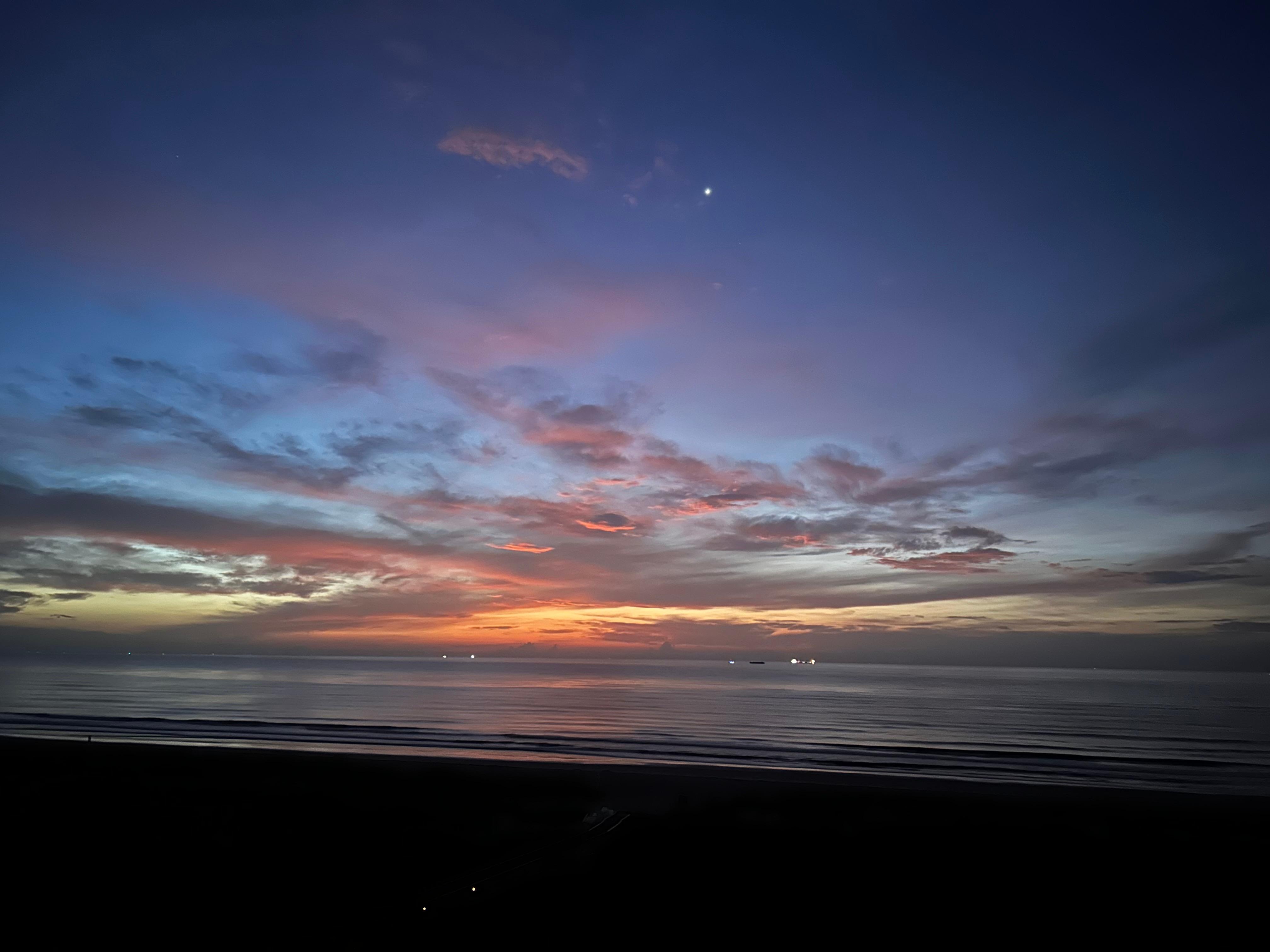 Sunrise from our balcony.