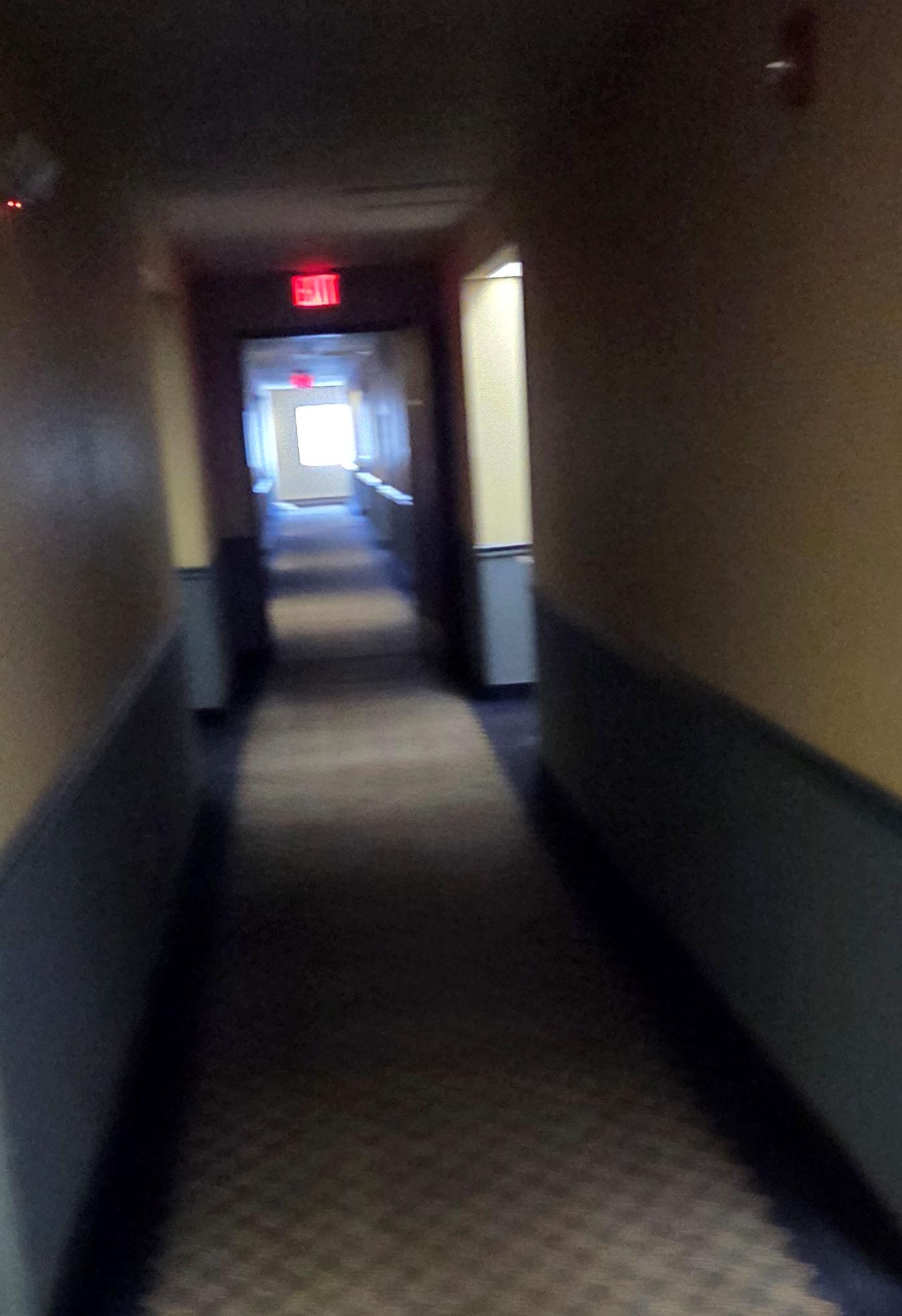 Dimly lit hallway