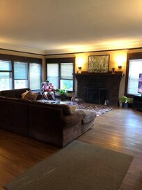 Living room with fireplace