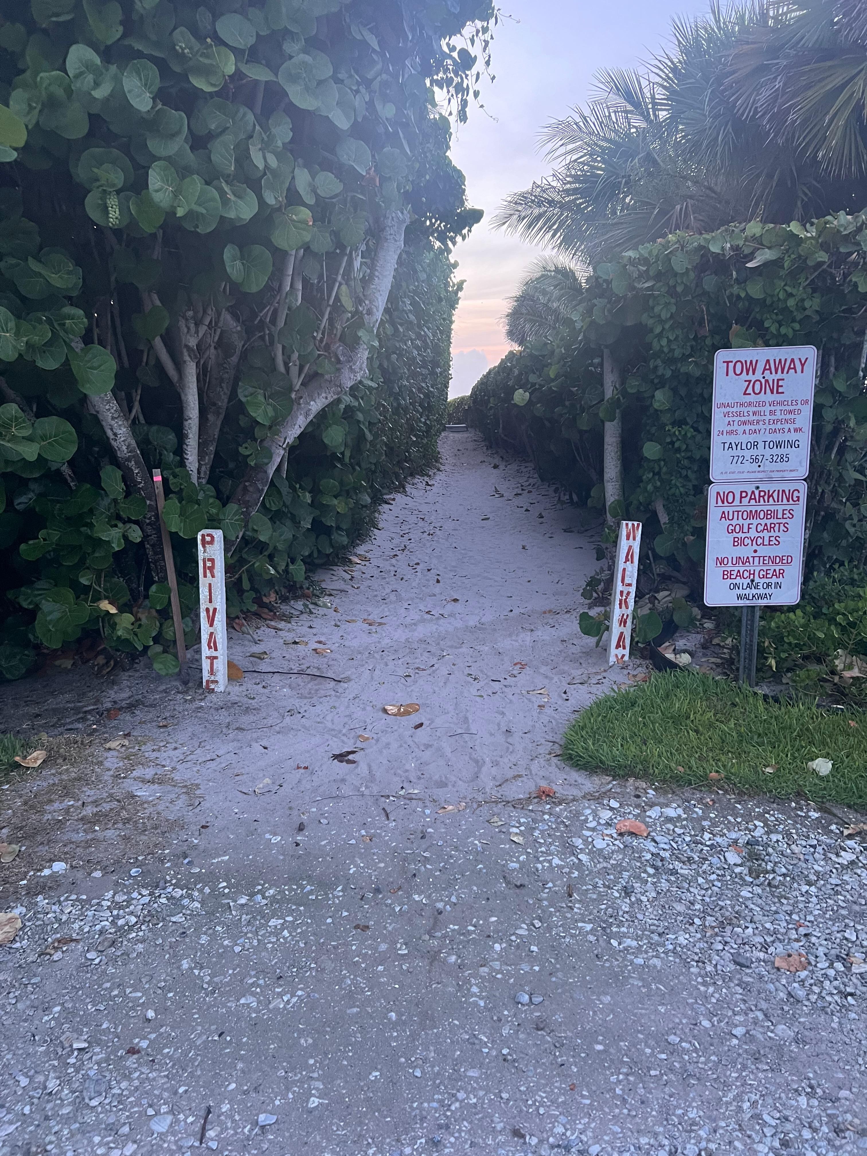Private path to private beach