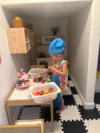 She spent A LOT of time cooking us lots to eat in her kitchen