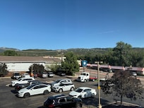 View of the mountain and garden of the Gods