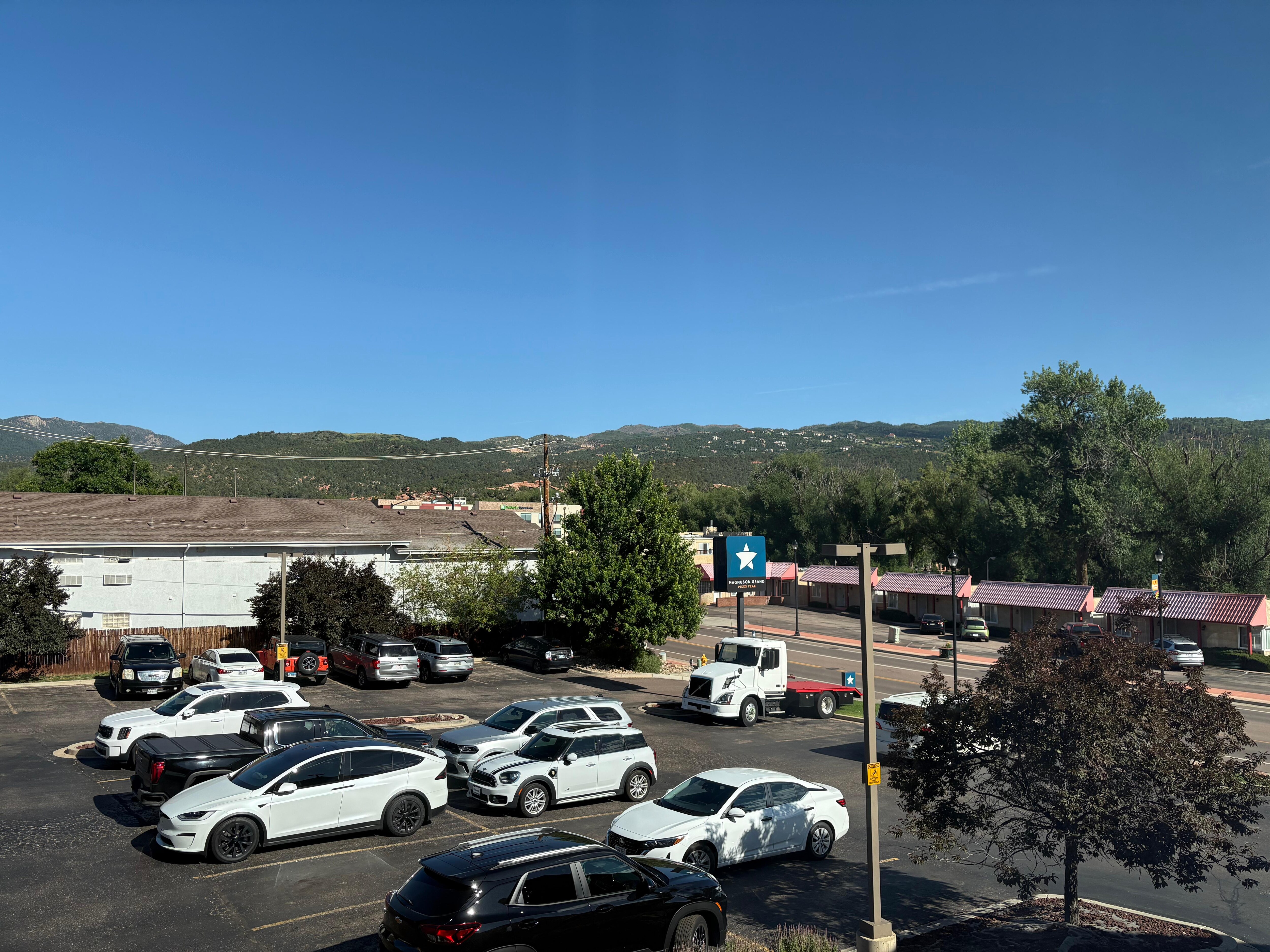 View of the mountain and garden of the Gods