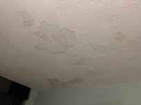 Ceiling needs painting. This rooms are in deplorable shape