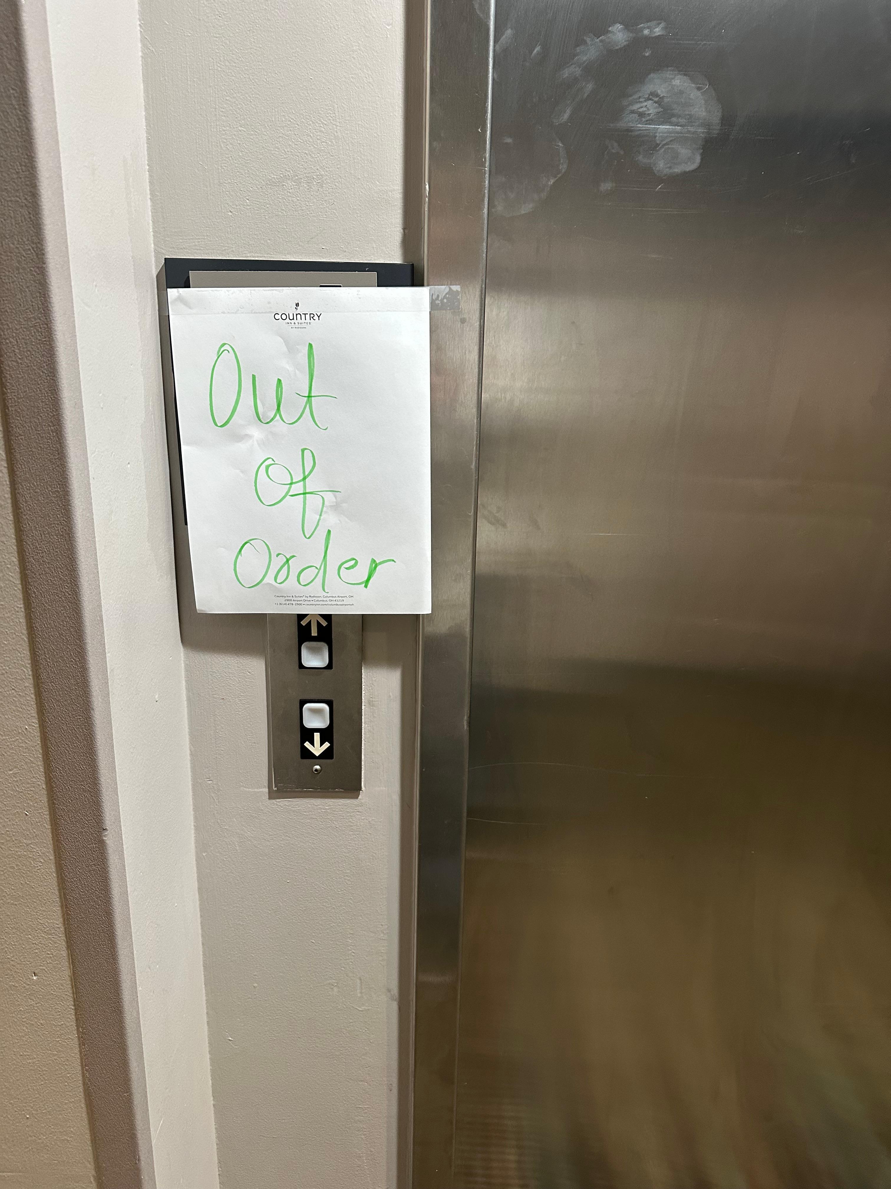 Non working elevator 