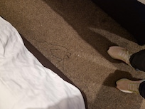 Tatty frade pieces of the bed left