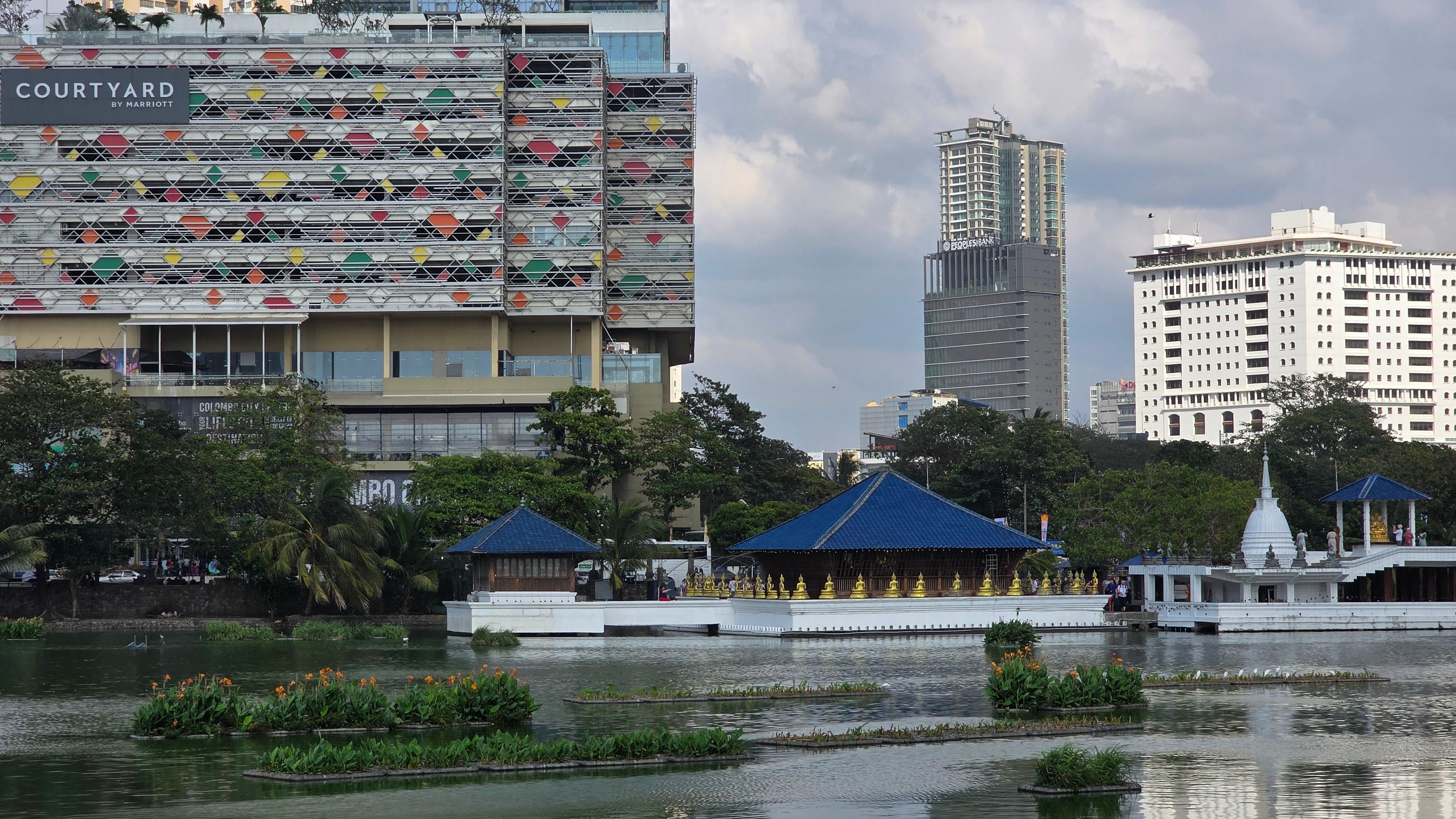 View of hotel from the lake