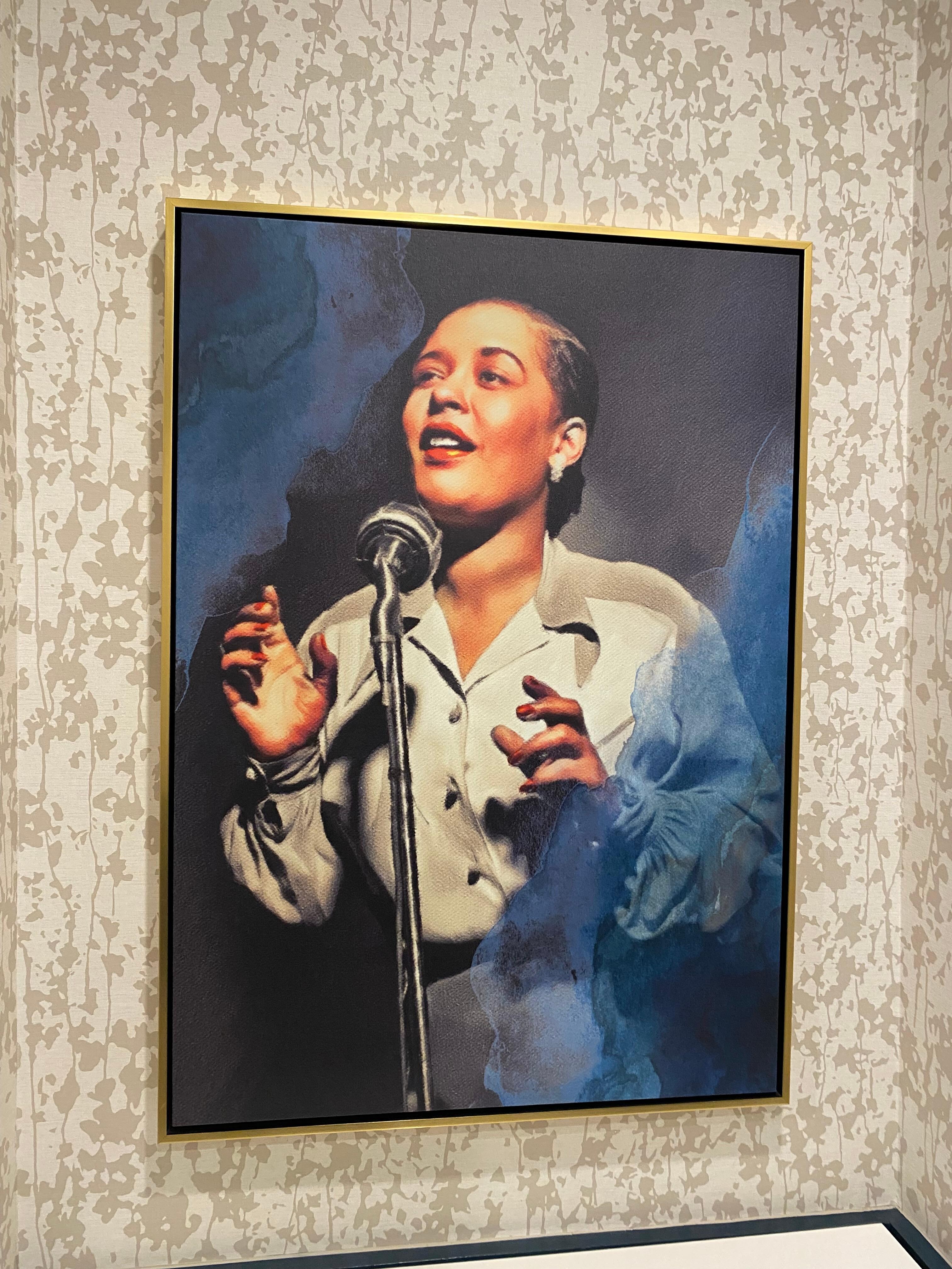 Billie Holiday portrait near the elevator
