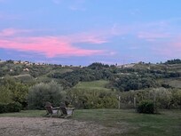 Sun set view from the kitchen and the sitting area outside (the sunset from the pool area is even more spectacular)