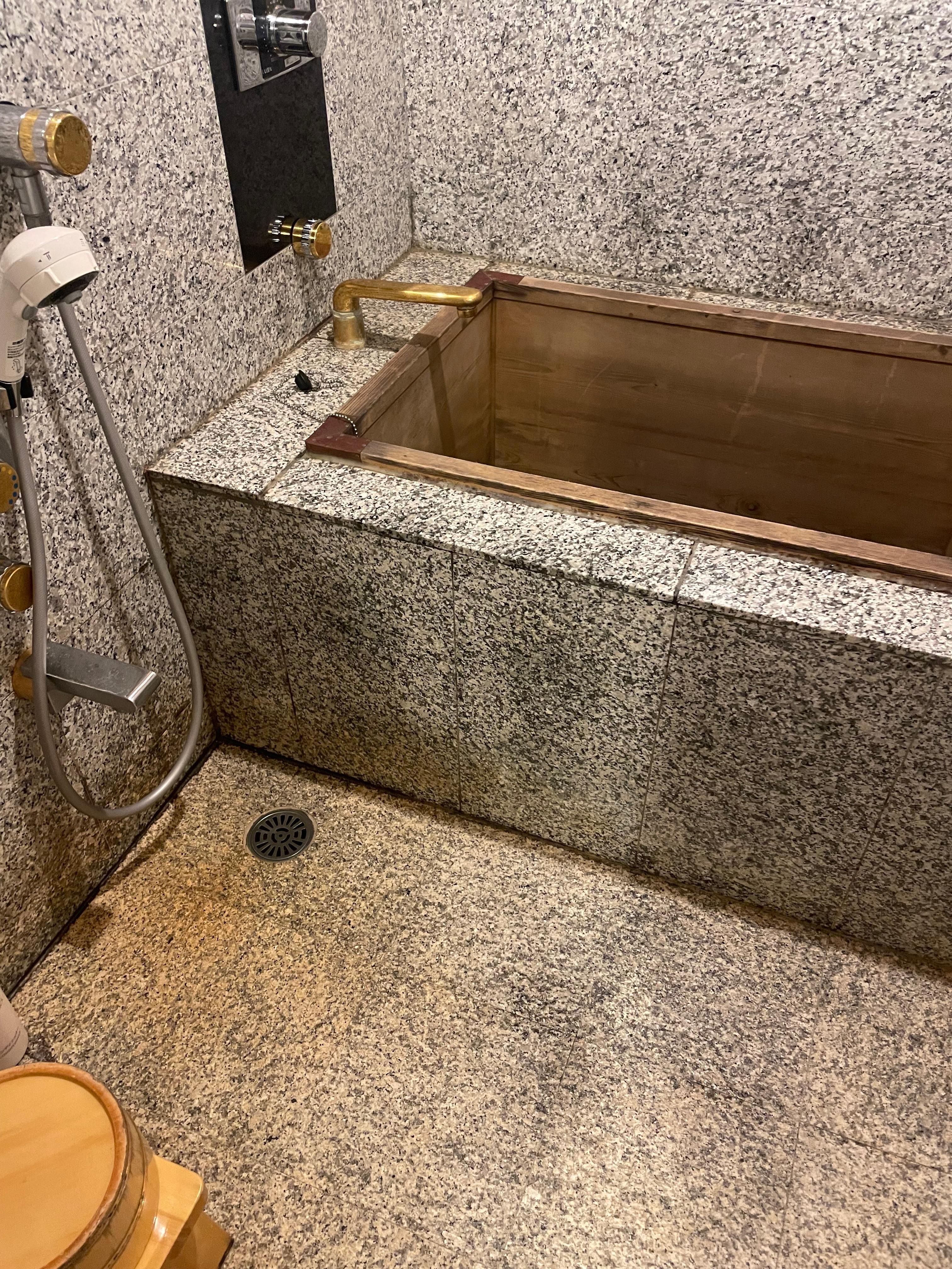 Dated and dirty bathroom