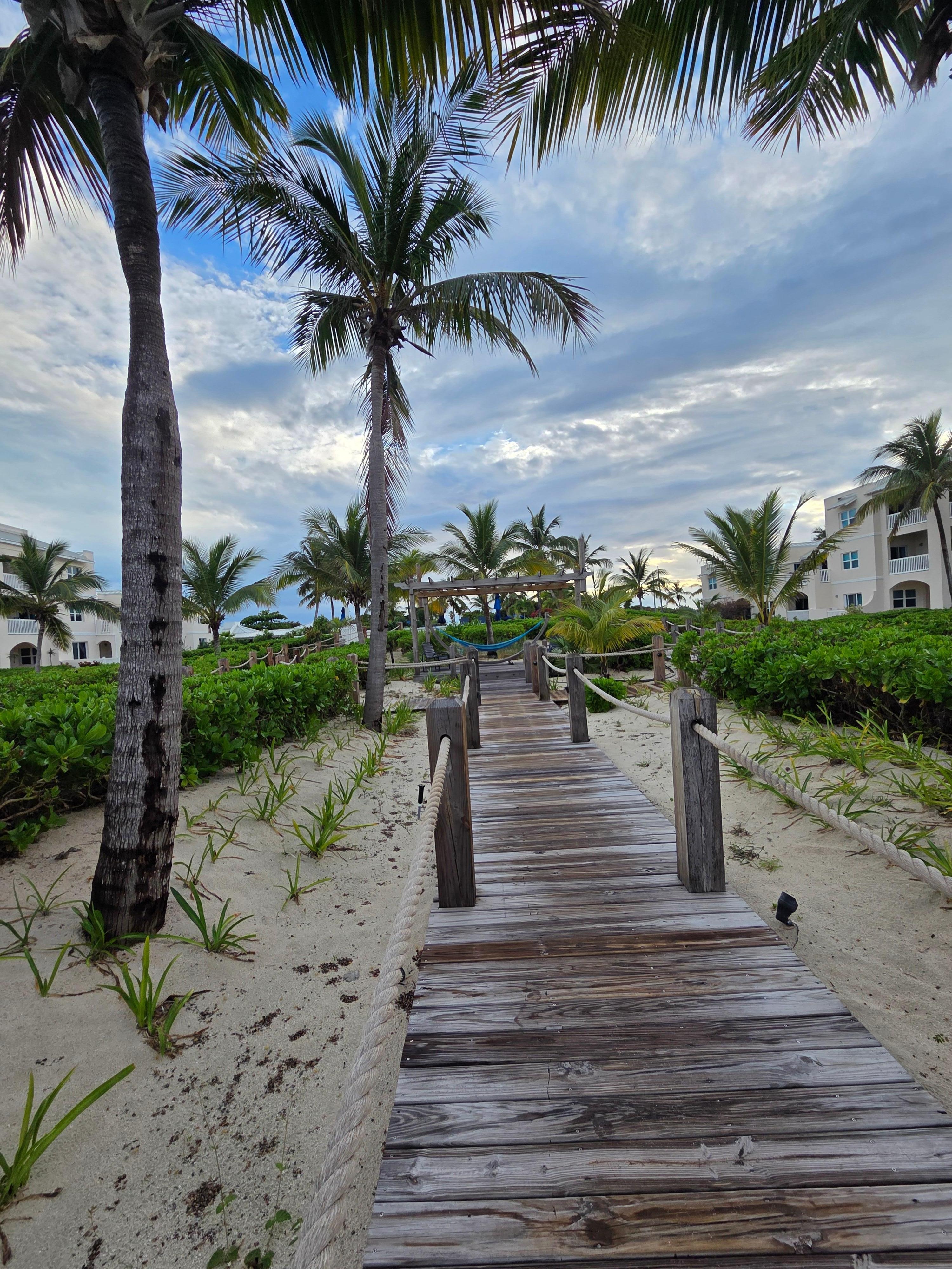 Boardwalk from pool to beach
