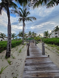 Boardwalk from pool to beach