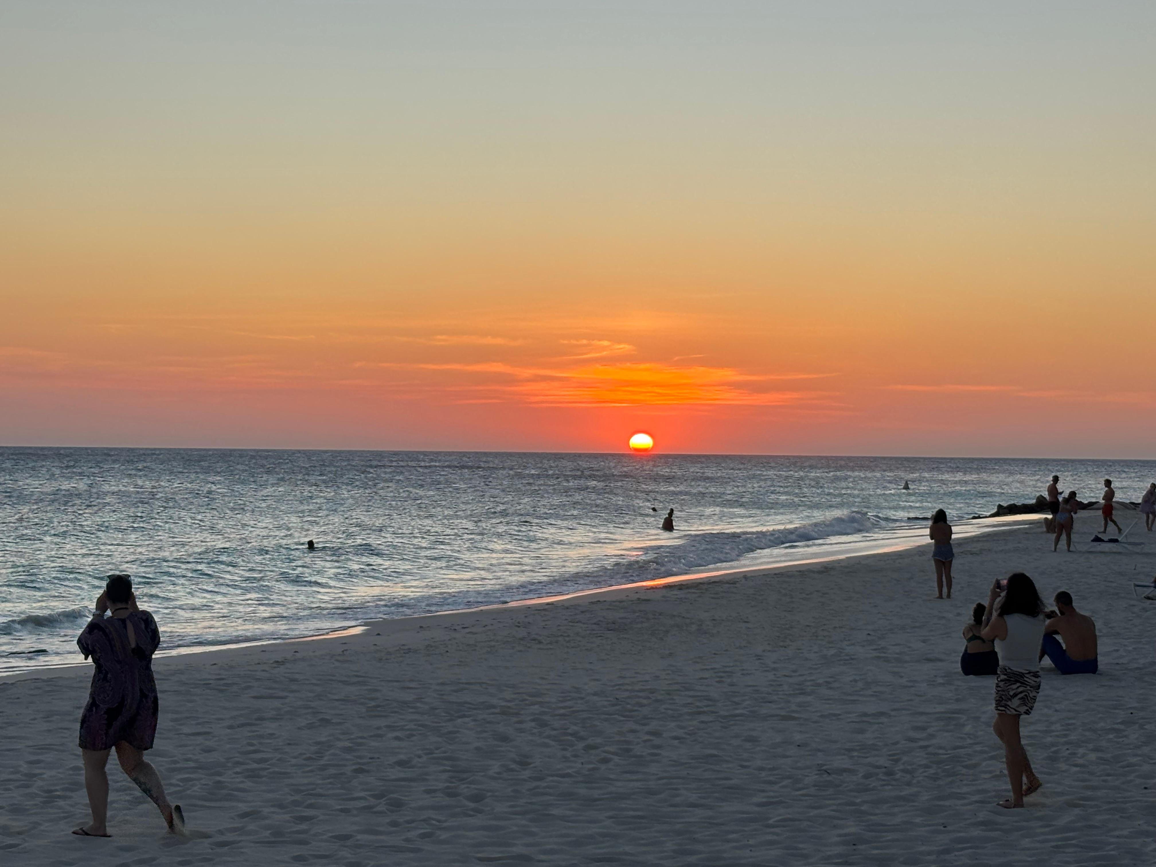 Sunset at divi beach bar