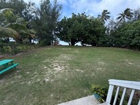 Backyard and beach from the porch.