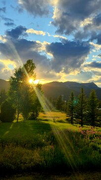 Wonderful sunset on the back deck after hiking all day