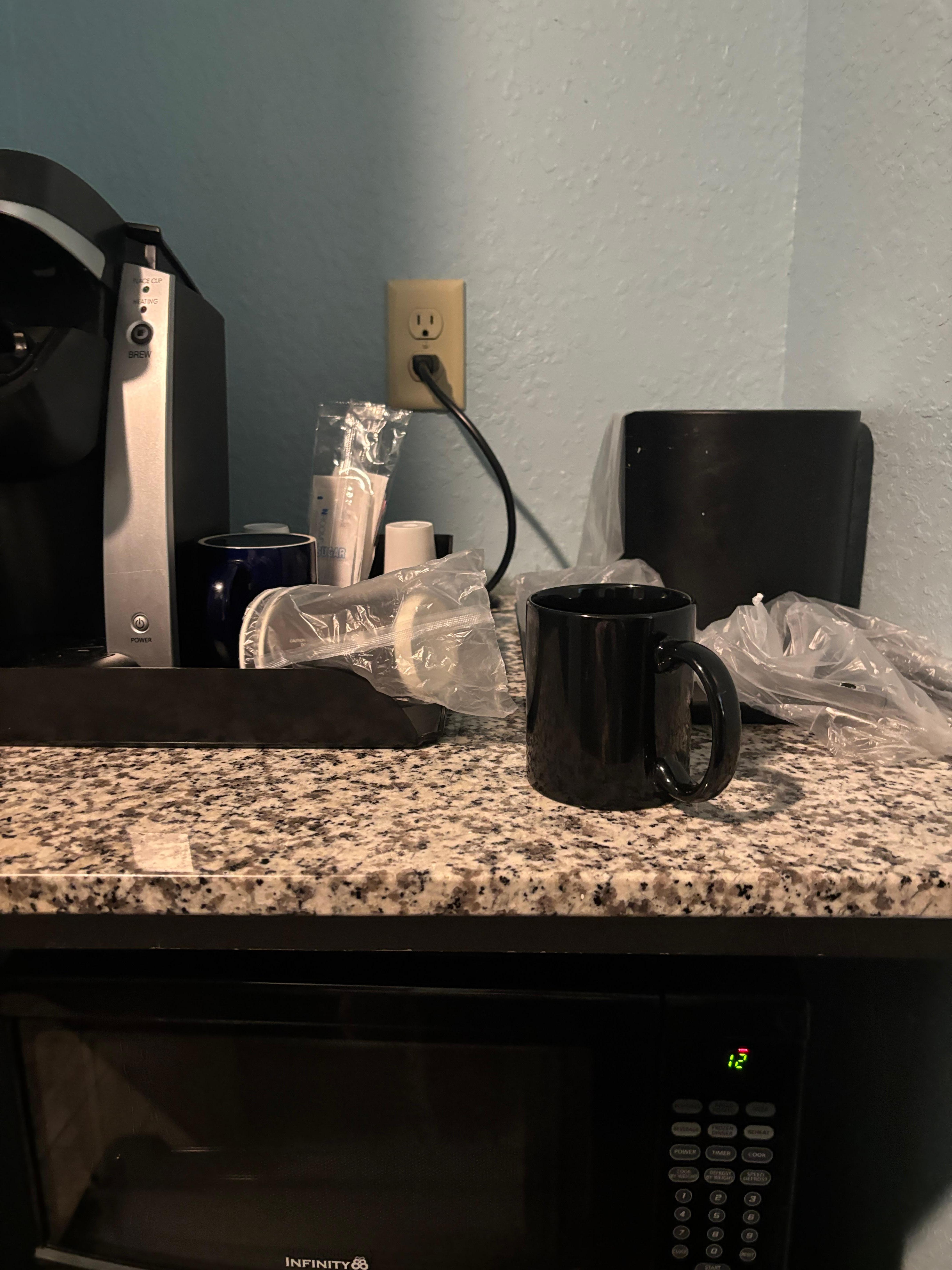 Coffee station clearly used
