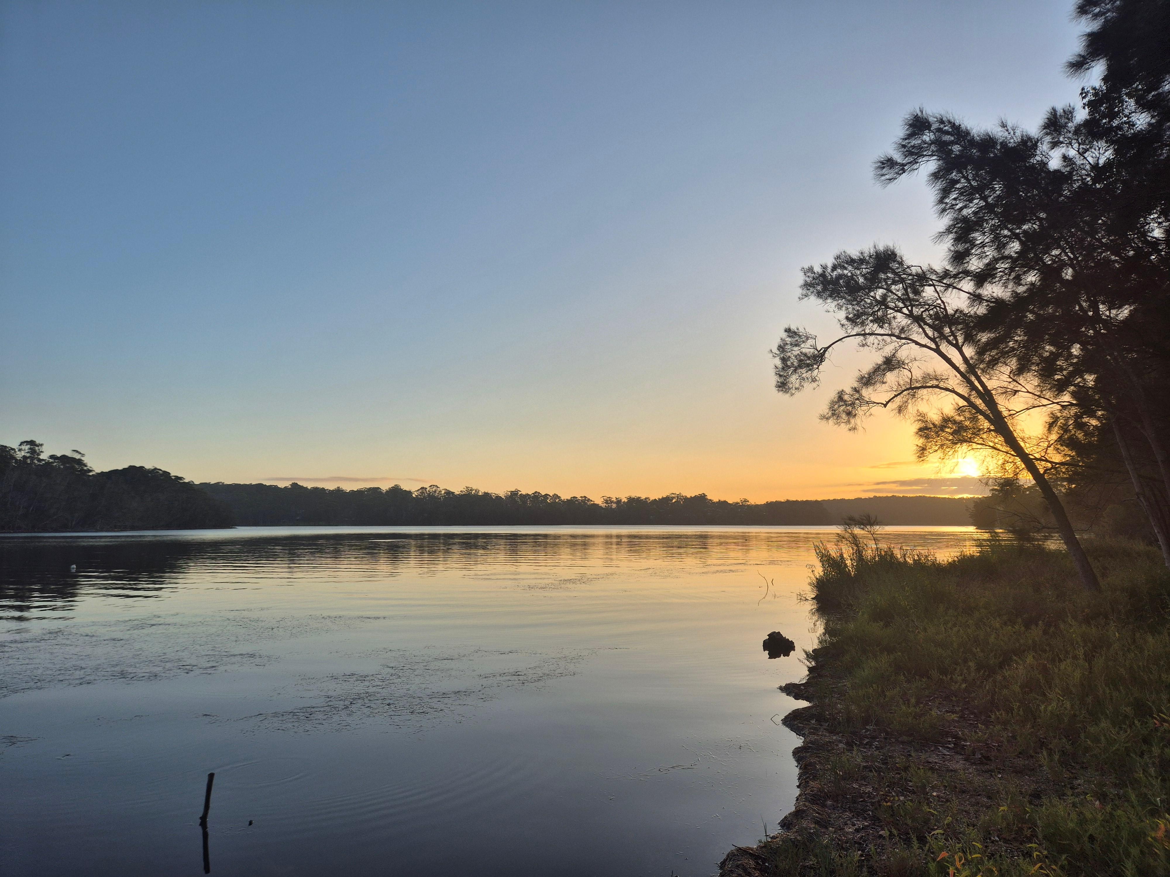 Lake at sunset from property 