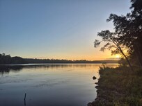 Lake at sunset from property
