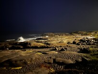 View of the ocean at night