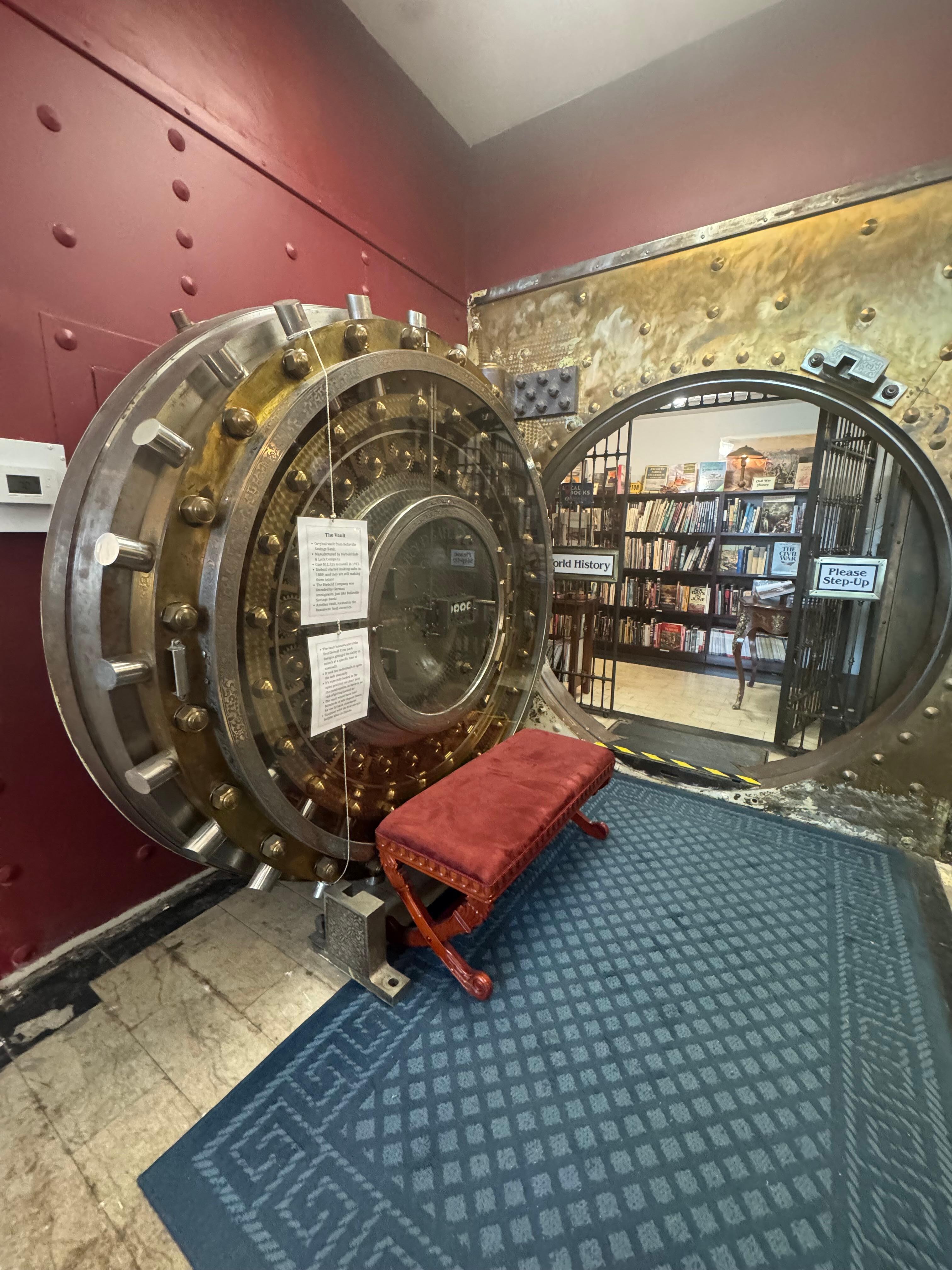 Bank vault In transformed bank to bookstore. 