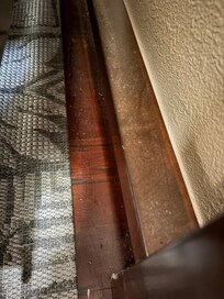 Dirt & debris behind bed