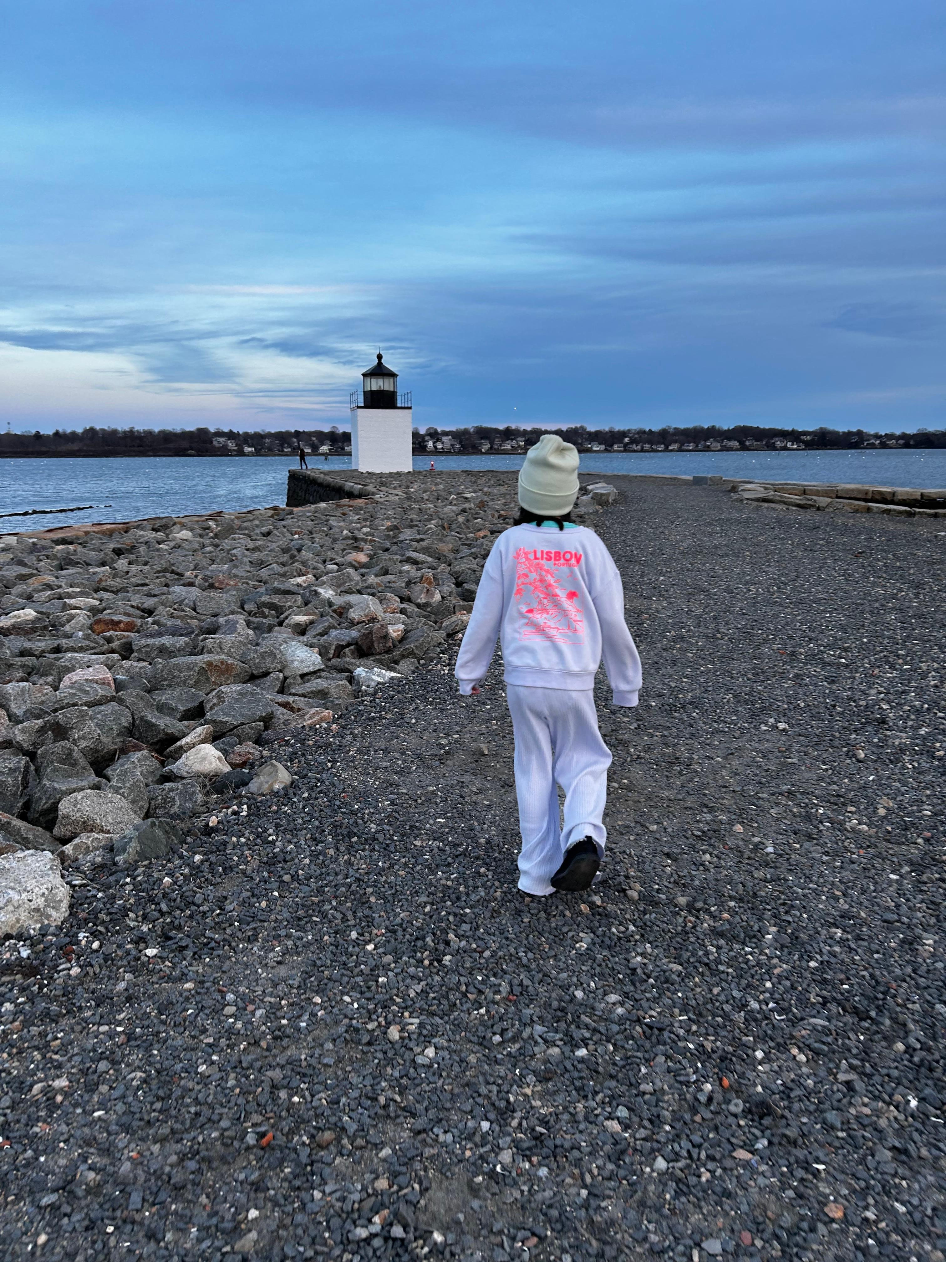 Directly across the street. 