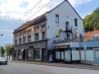 Hotel view if coming from train station. Entrance: around far corner (by traffic light) and 2/3 of the way back