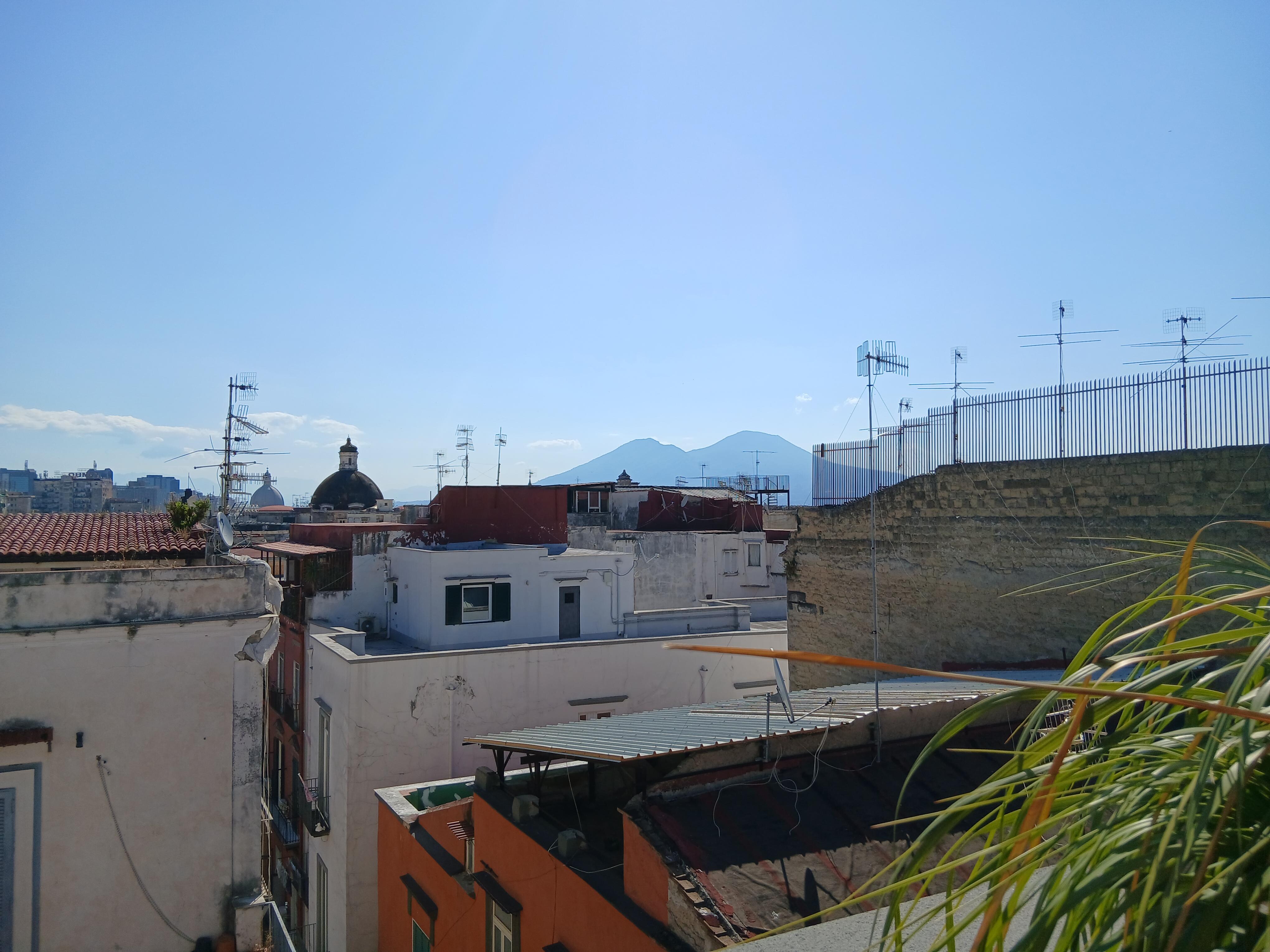 Vesuvius in the distance. 