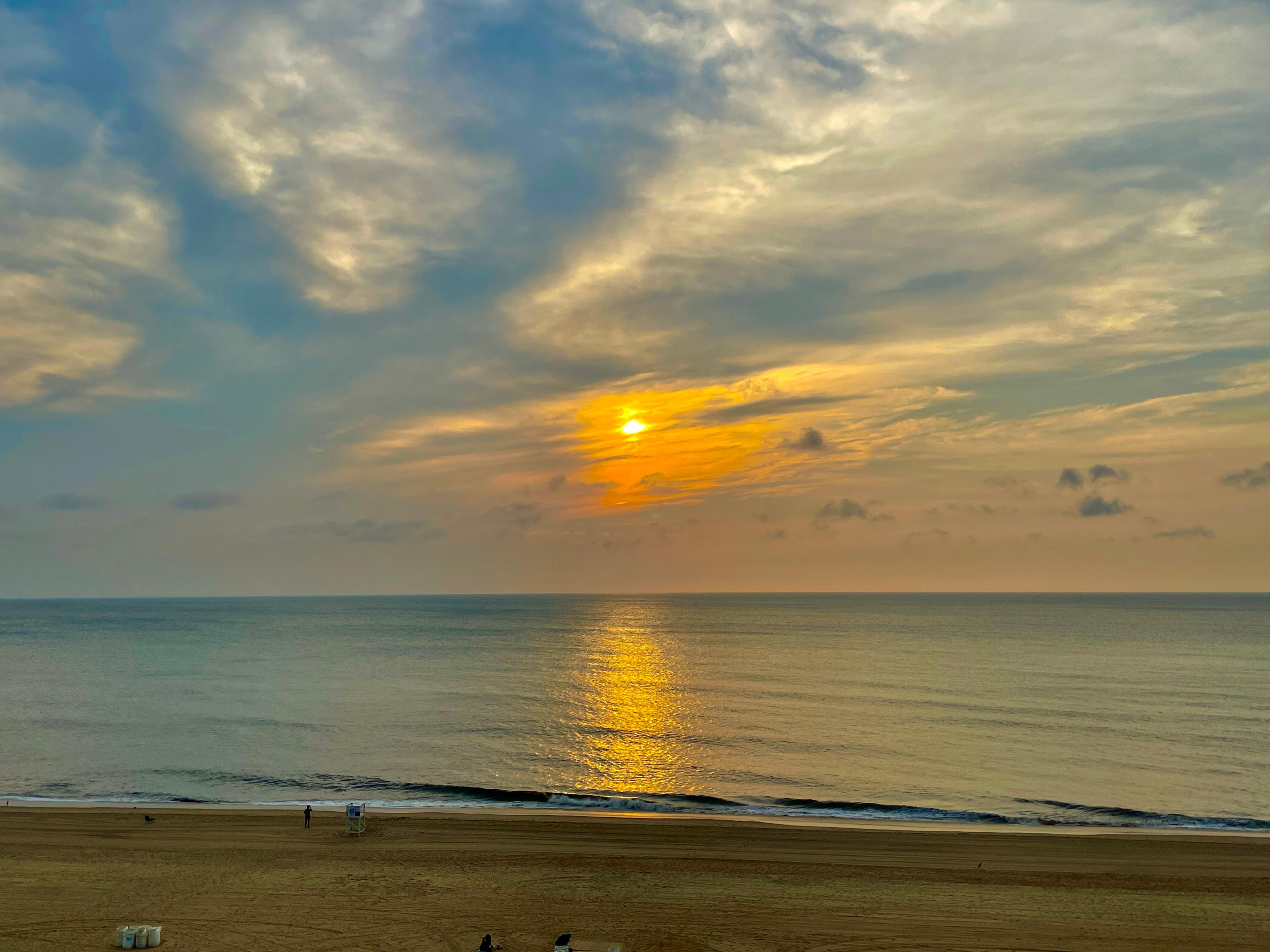 Sunrise from oceanfront room on the 6th floor