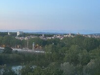 Da janela do quarto.