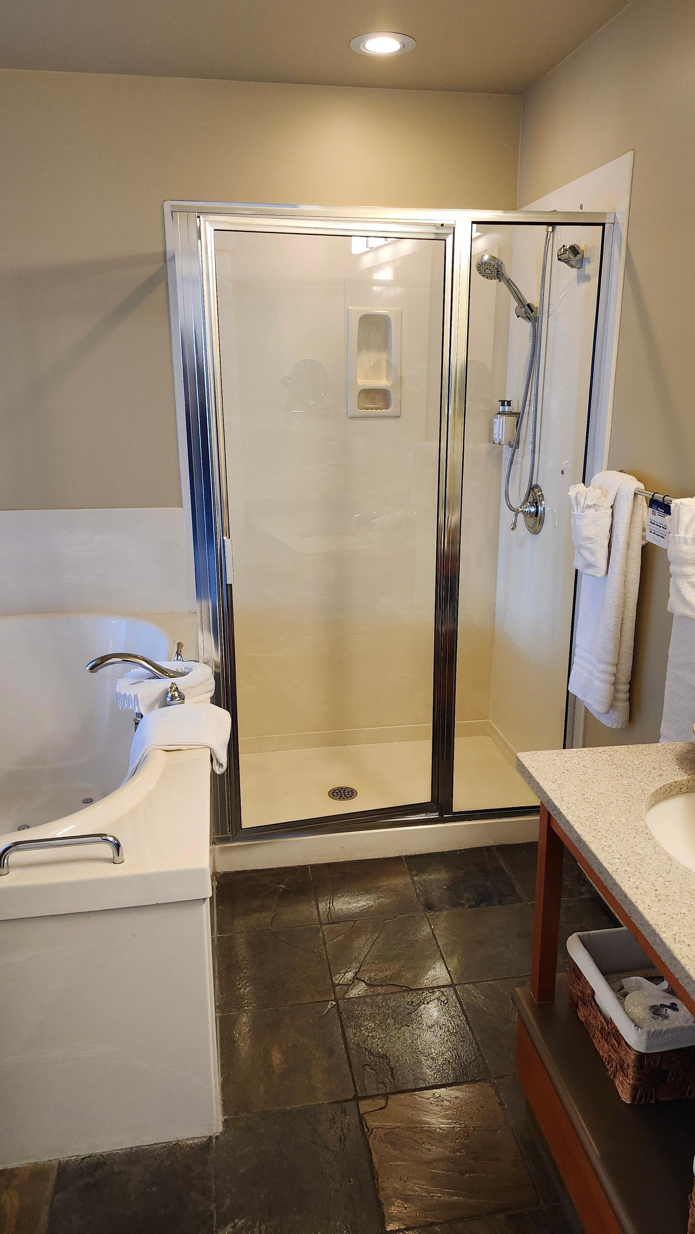 Included shower and tub
